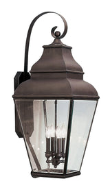 Livex Lighting 2596-07 Outdoor Wall Lantern with Clear Beveled Glass Shades, Bronze