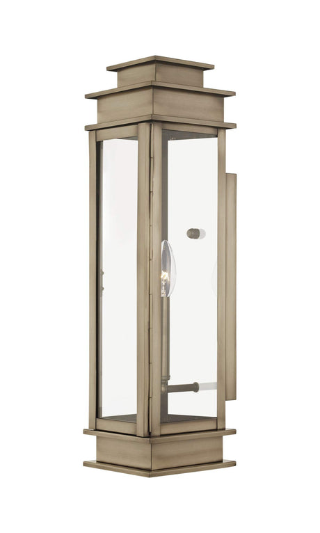 Livex Lighting 20207-07 Transitional One Light Outdoor Wall Lantern from Princeton Collection in Bronze/Dark Finish