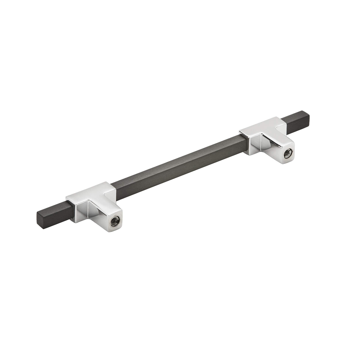 Amerock Cabinet Pull Polished Chrome/Brushed Matte Black 5-1/16 inch (128 mm) Center to Center Urbanite 1 Pack Drawer Pull Drawer Handle Cabinet Hardware