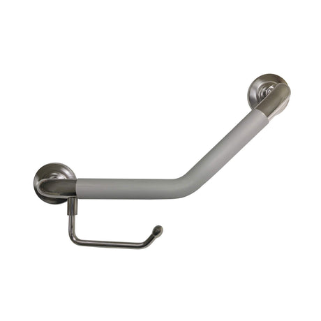 PULSE Showerspas 4007-SSB ErgoAngleBar with Optional Toilet Paper Holder, ADA Compliant Steel Grab Bar, Brushed Stainless