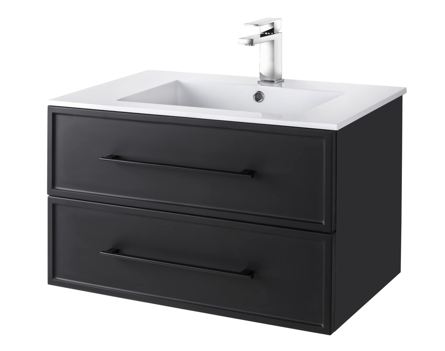 Cutler Kitchen and Bath Milano 30 inch Wall Mounted Bathroom Vanity with Sink, Cultured Marble Top - Bathroom Sink Vanity with Multiple Soft Close Storage Drawers, Blue