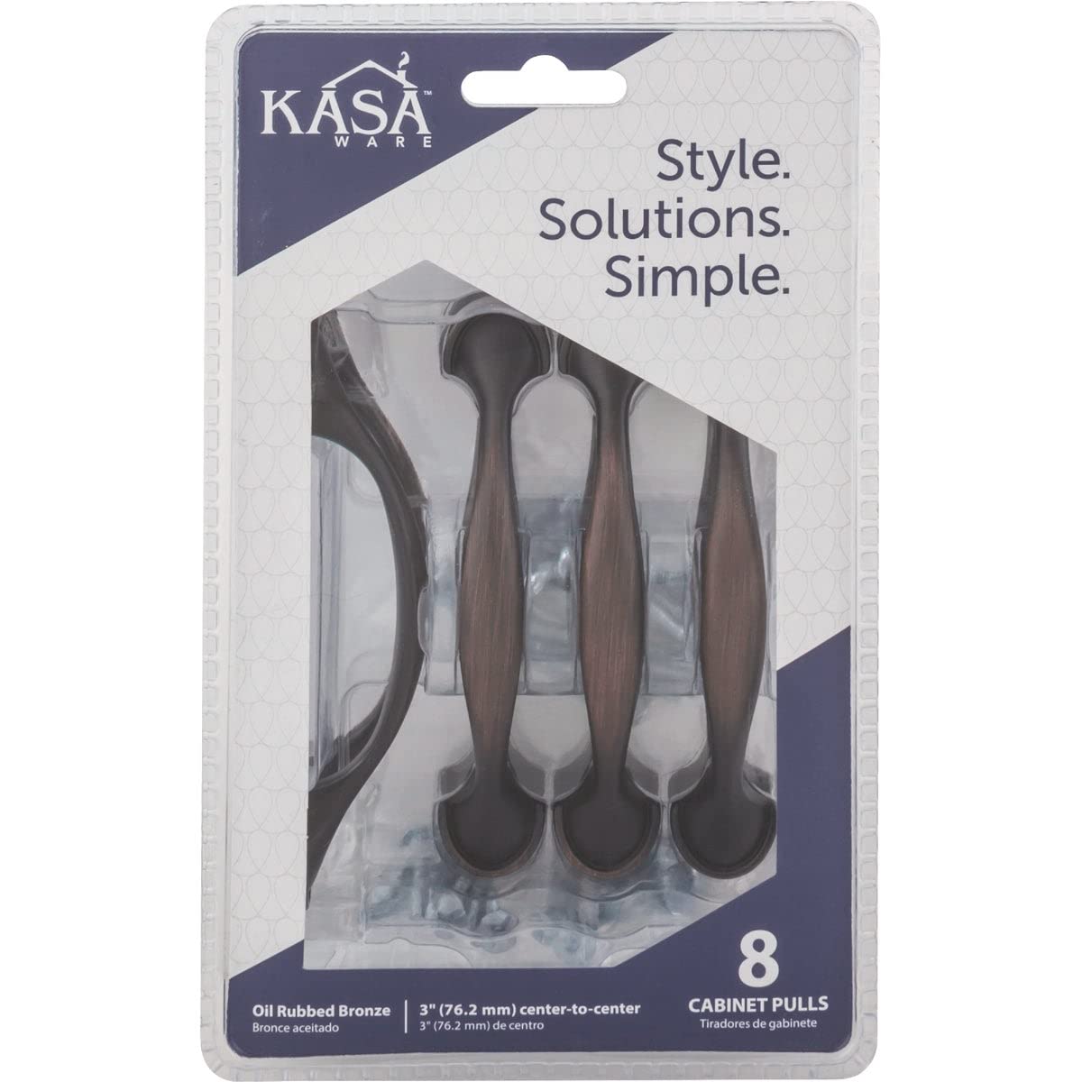 KasaWare K4133BORB-8 4-5/8" Overall Length Half Foot Spoon Pull, 8-pack