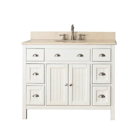 Avanity Hamilton 43 in. Vanity in French White finish with Crema Marfil Marble Top