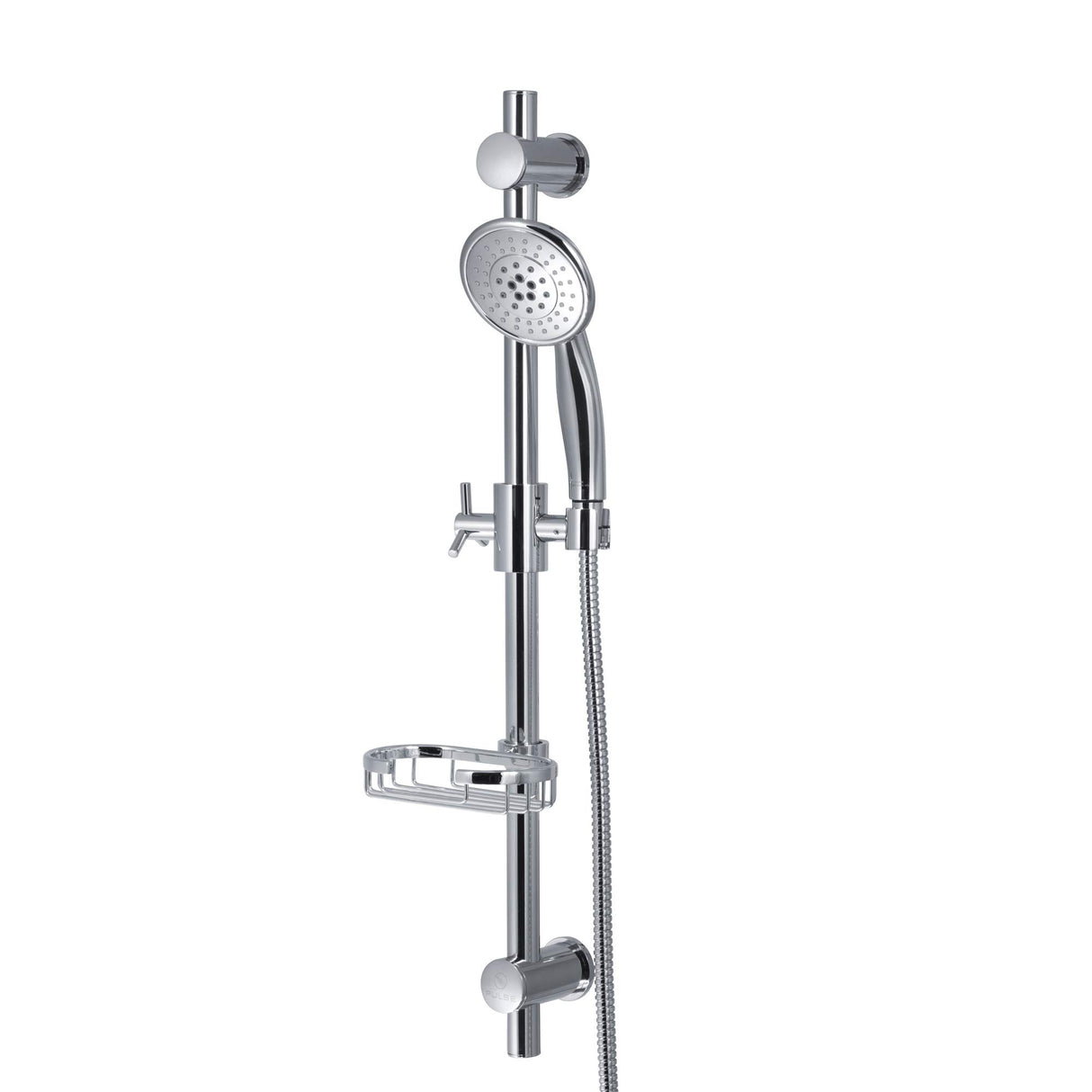 PULSE ShowerSpas 1010-CH Adjustable Slide Bar for Hand Shower with Wire Basket Soap Dish, Polished Chrome