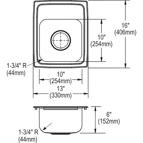 Elkay LRADQ1316603 Sink, Stainless Steel