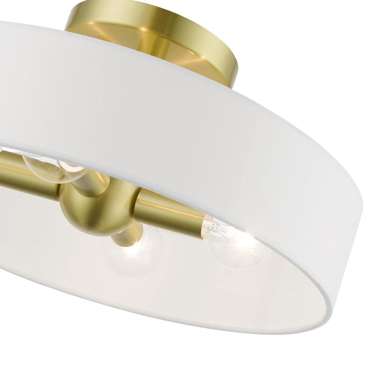 Venlo 4 Light Semi-Flush in Satin Brass with Shiny White (46927-12)
