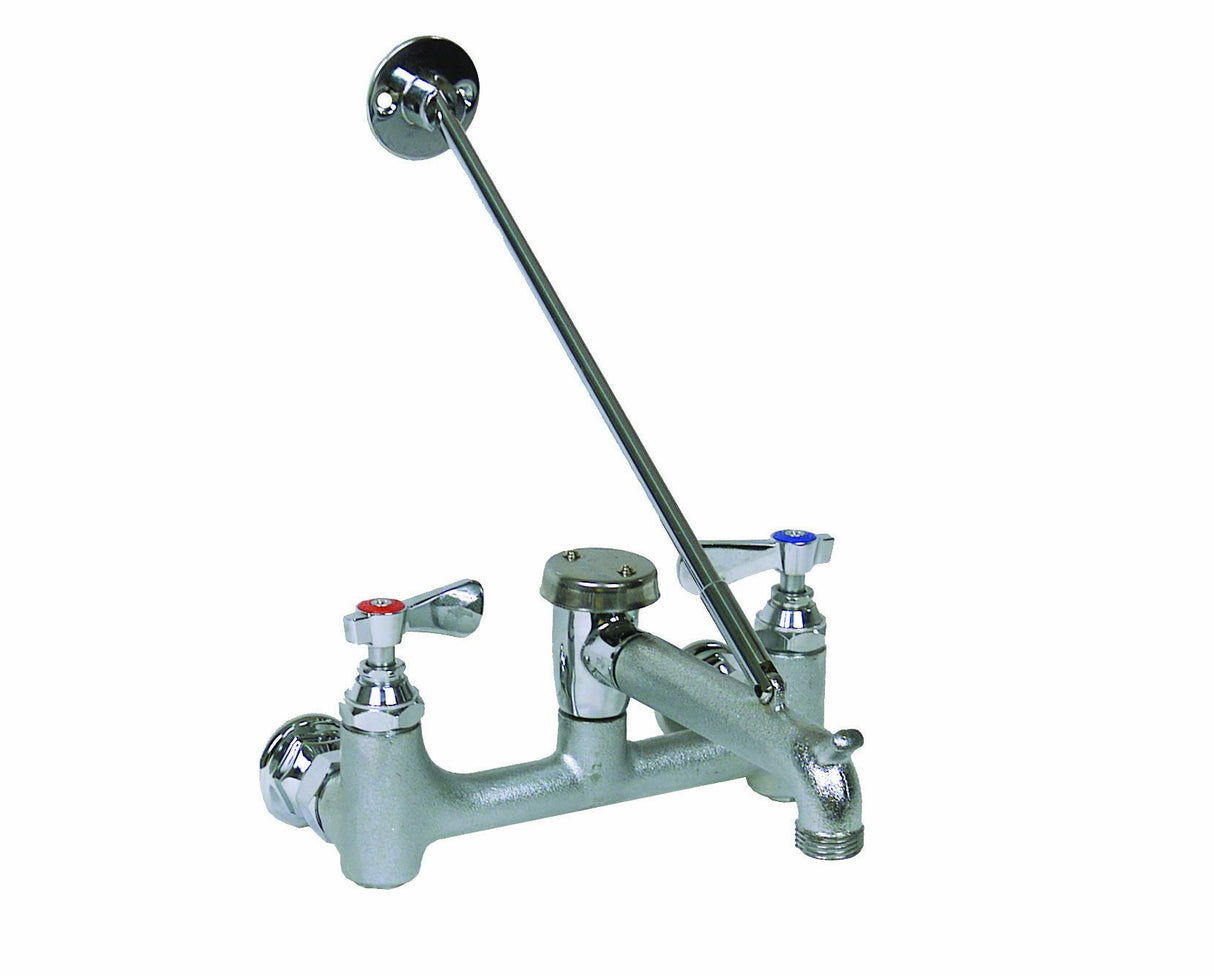 John Boos PBF-SS-6 8 inch on Center Wall Mount Faucet for Mop Sink with 6 Spout - 1 each.