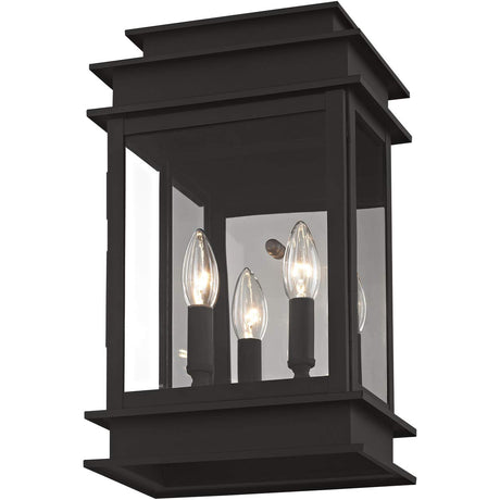 Livex Lighting 2016-04 Transitional Two Light Outdoor Wall Lantern from Princeton Collection in Black Finish