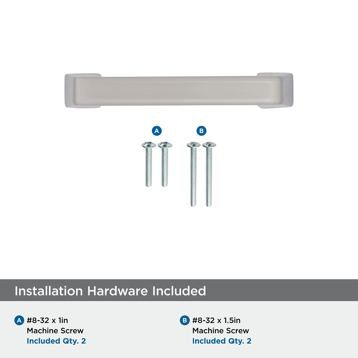 Amerock Cabinet Pull Satin Nickel 3 inch (76 mm) Center to Center Blackrock 1 Pack Drawer Pull Drawer Handle Cabinet Hardware