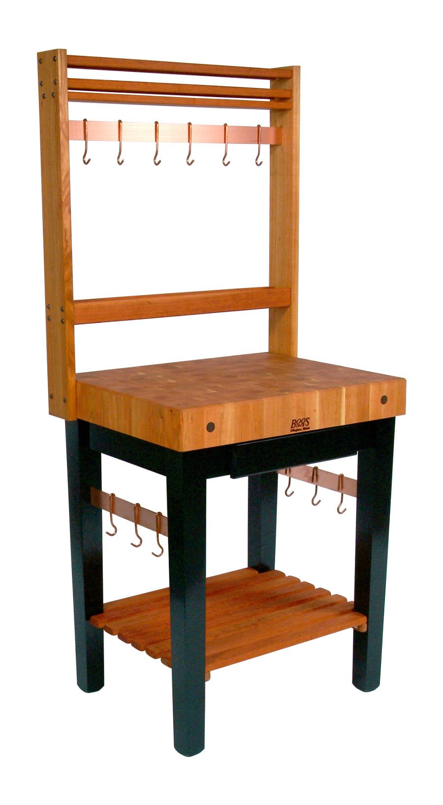 John Boos RN-PPB3624 Butcher Block Unit 36" x 24" 4" (6) copper pot hooks