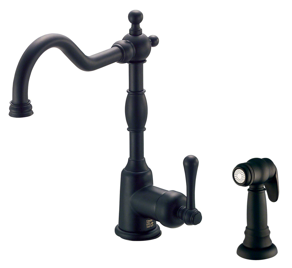 Gerber D401157BS Satin Black Opulence Single Handle Kitchen Faucet