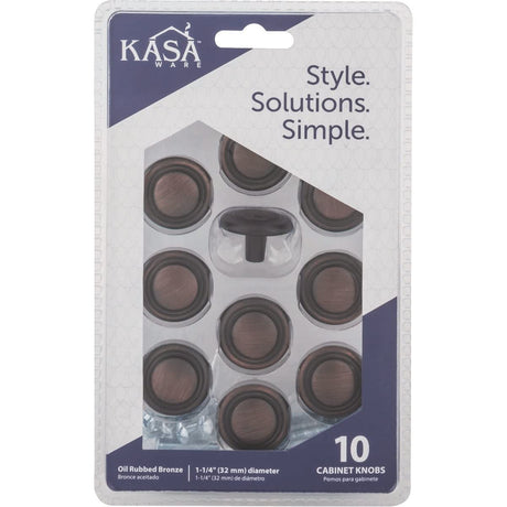 KasaWare K236BORB-10 1-1/4" Diameter Traditional Knob with Stepped Ring, 10-pack