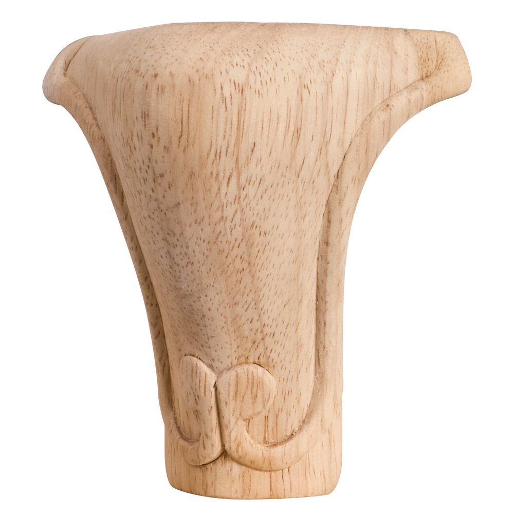 Hardware Resources WL50OK 3-1/2" W x 3-1/2" D x 5" H Oak Carved Queen Anne Leg