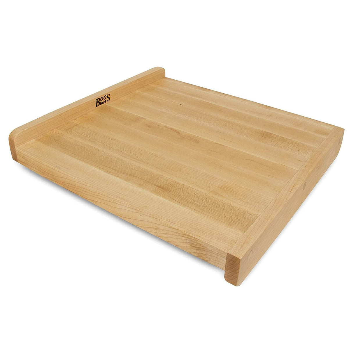 John Boos KNEB17 Maple Wood Cutting Board for Kitchen Prep, 17.75" x 17.25", 1.25 Inch Thick, Edge Grain Reversible Charcuterie Block with Juice Groove 17.75X17.25 MPL-EDGE GR-KNEAD BRD-