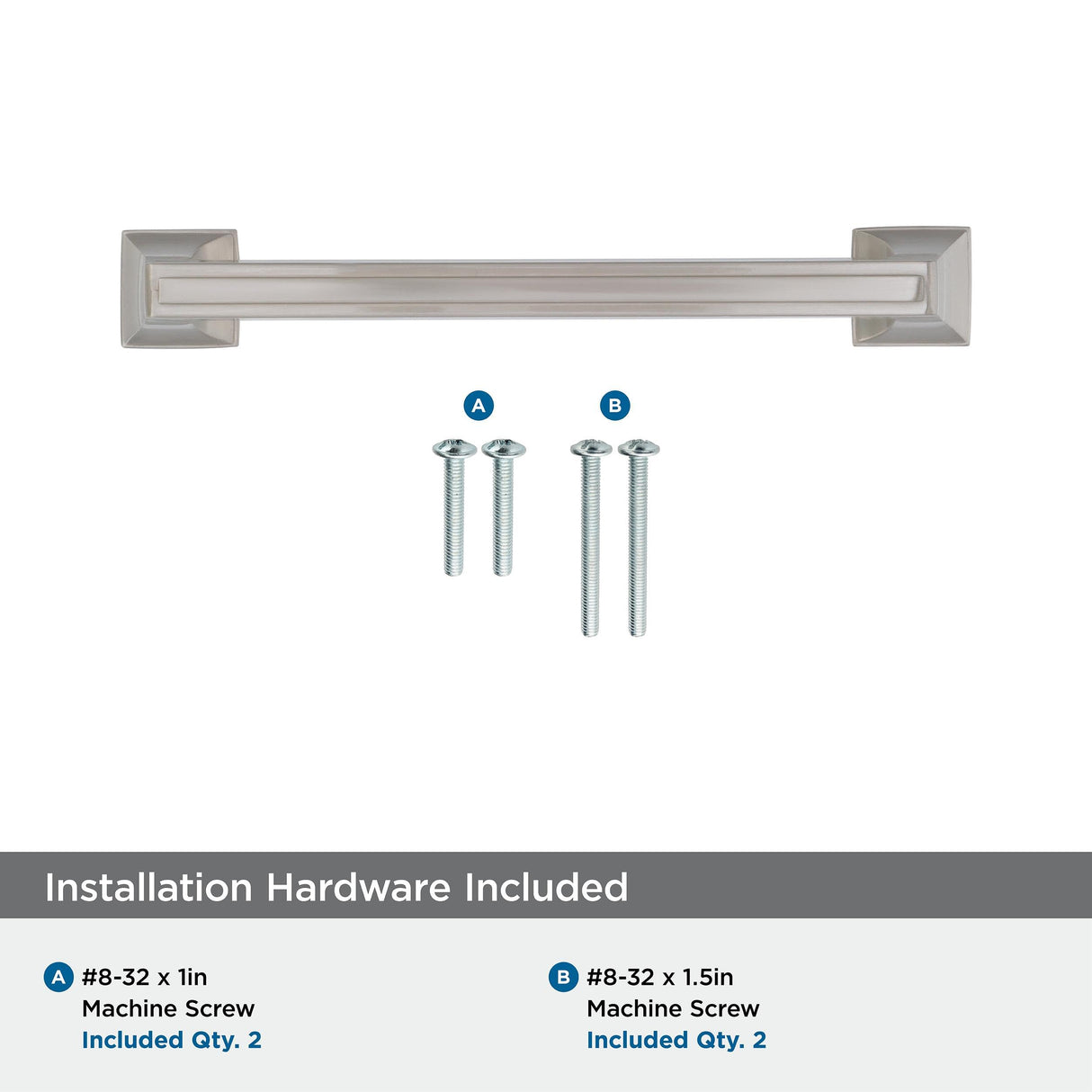 Amerock Cabinet Pull Satin Nickel 5-1/16 inch (128 mm) Center to Center Mulholland 1 Pack Drawer Pull Drawer Handle Cabinet Hardware