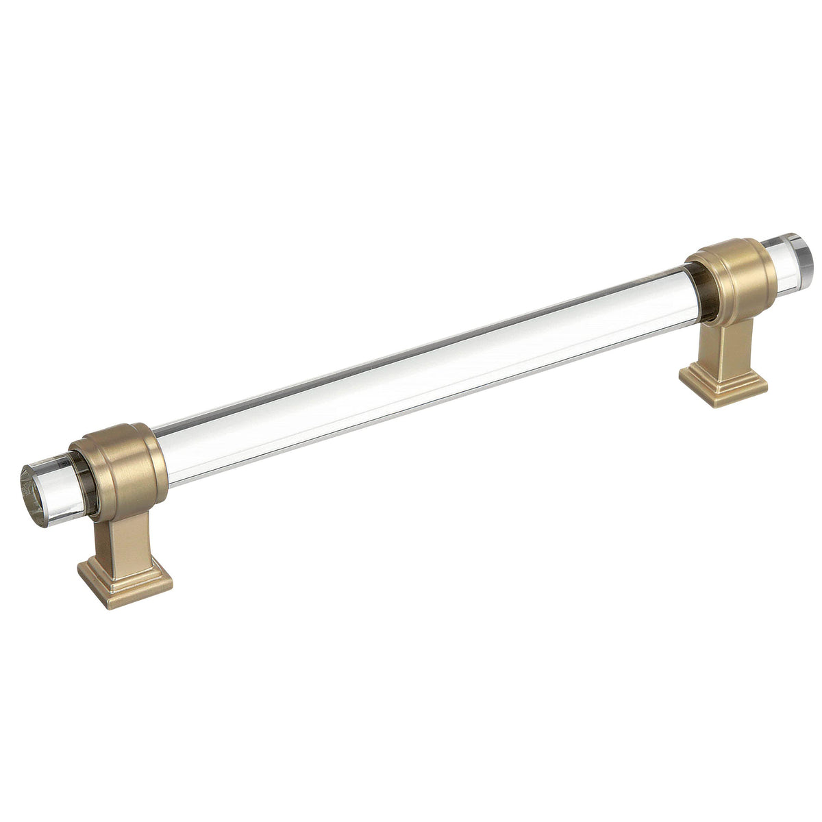 Amerock Cabinet Pull Clear/Golden Champagne 6-5/16 inch (160 mm) Center to Center Glacio 1 Pack Drawer Pull Drawer Handle Cabinet Hardware