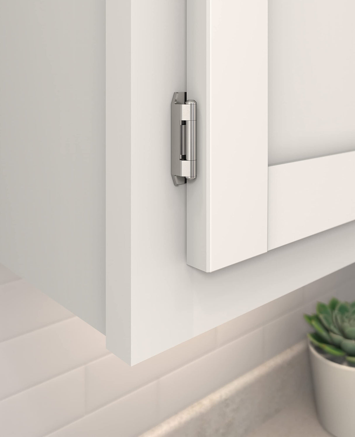Amerock BPR870026 Cabinet Hinge Steel 3/8 in (10 mm) Inset Double Demountable Polished Chrome Kitchen Cabinet Door Hinge 1 Pair/2 Pack Functional Hardware