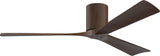 Matthews Fan IR3H-WN-WA-60 Irene-3H three-blade flush mount paddle fan in Walnut finish with 60” solid walnut tone blades. 