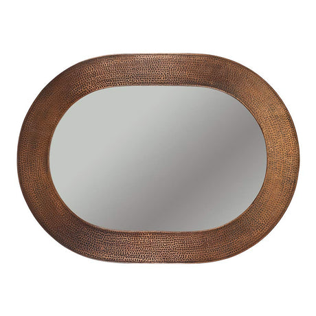 Premier Copper Products MFO3526 35-Inch Hand Hammered Oval Copper Mirror