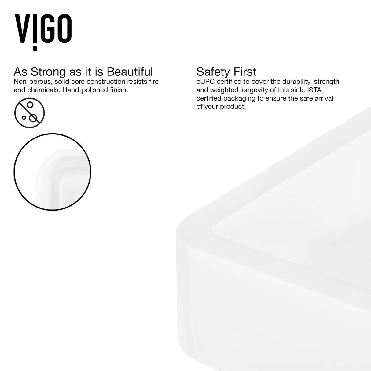 VIGO VGT980 15.75" L -22.75" W -5.13" H Matte Stone Petunia Composite Rectangular Vessel Bathroom Sink in White with Faucet and Pop-Up Drain in Matte Black