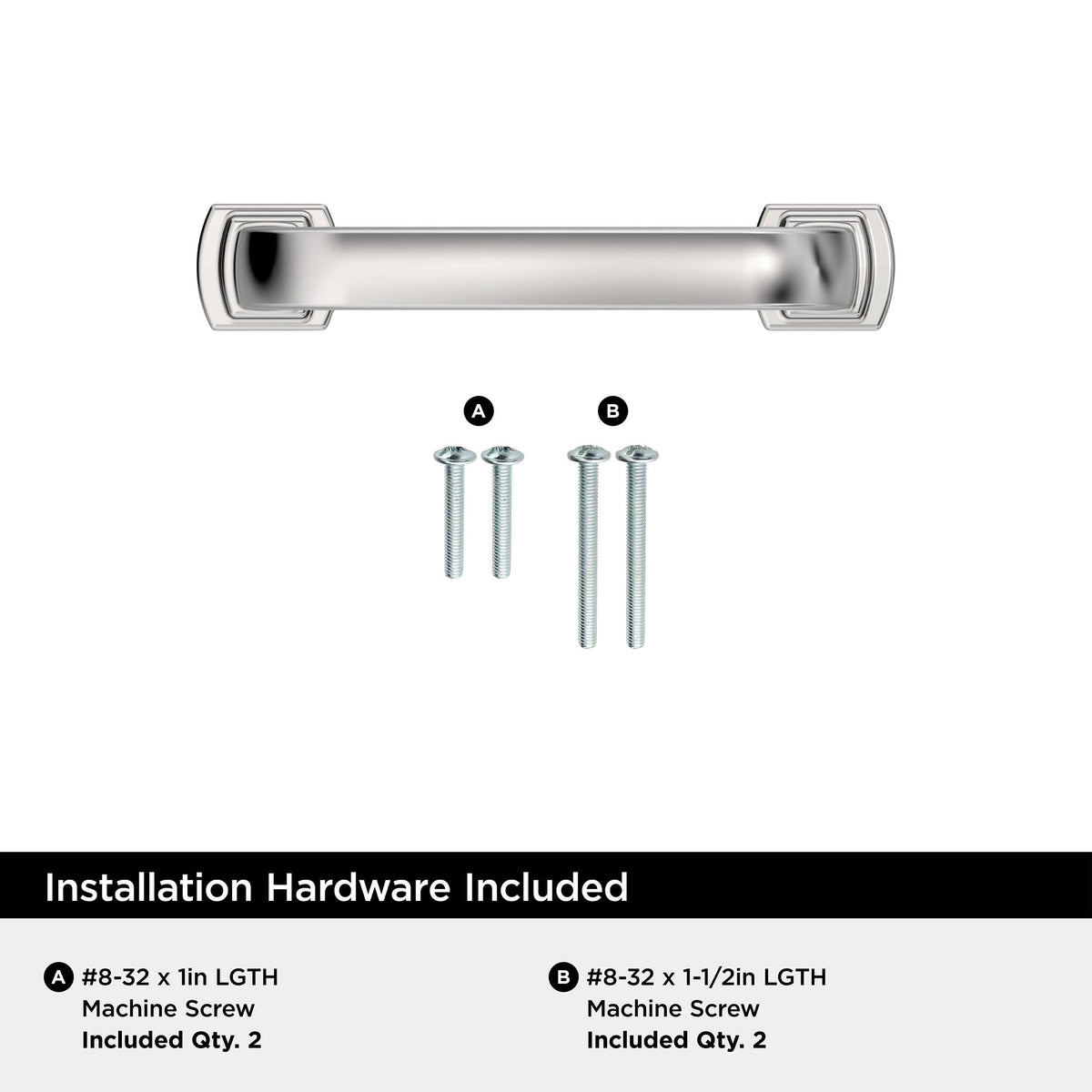 Amerock BP3689726 Polished Chrome Cabinet Pull 3 inch (76mm) Center-to-Center Cabinet Hardware Surpass Furniture Hardware Drawer Pull