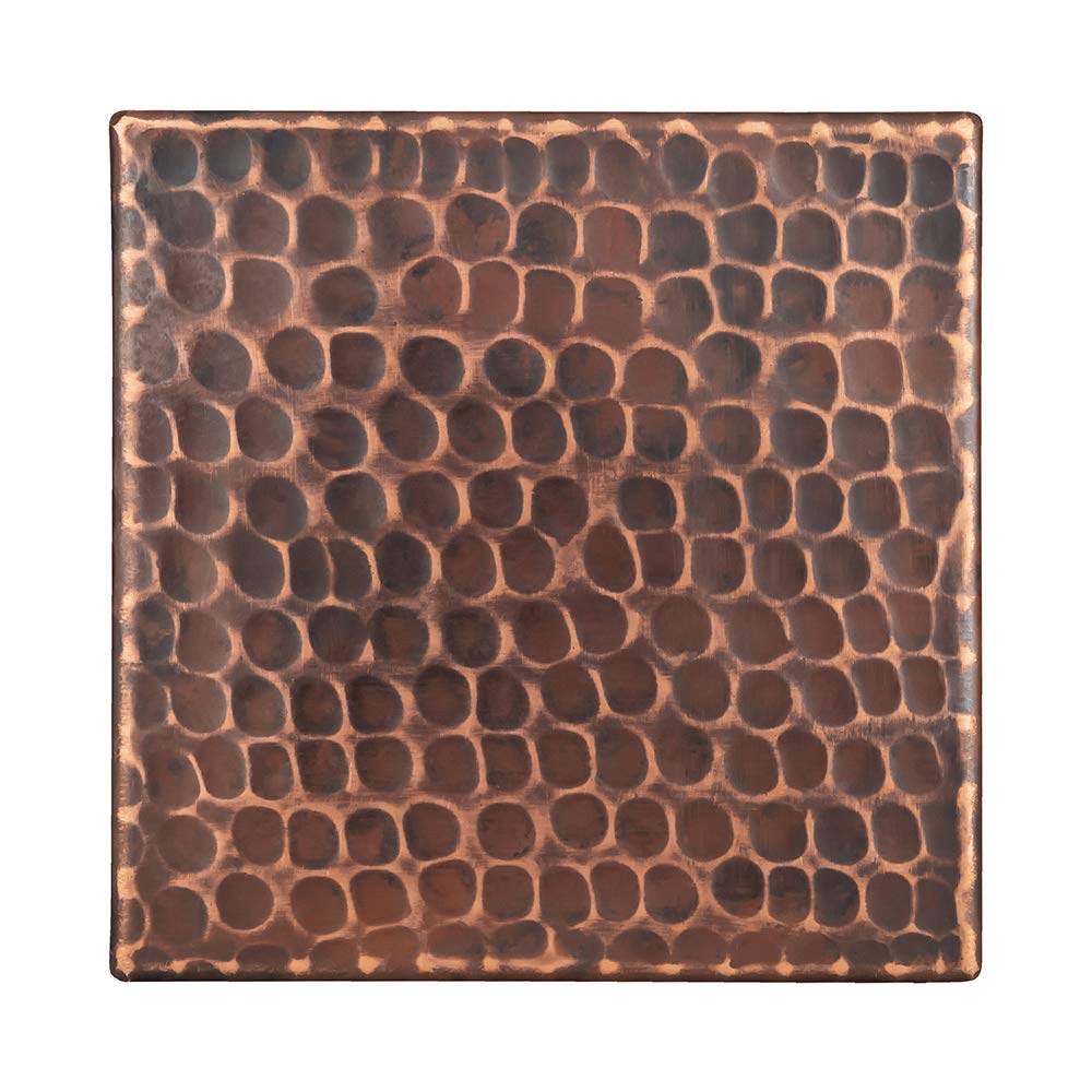 Premier Copper Products T4DBH 4-Inch by 4-Inch Hammered Copper Tile, Oil Rubbed Bronze