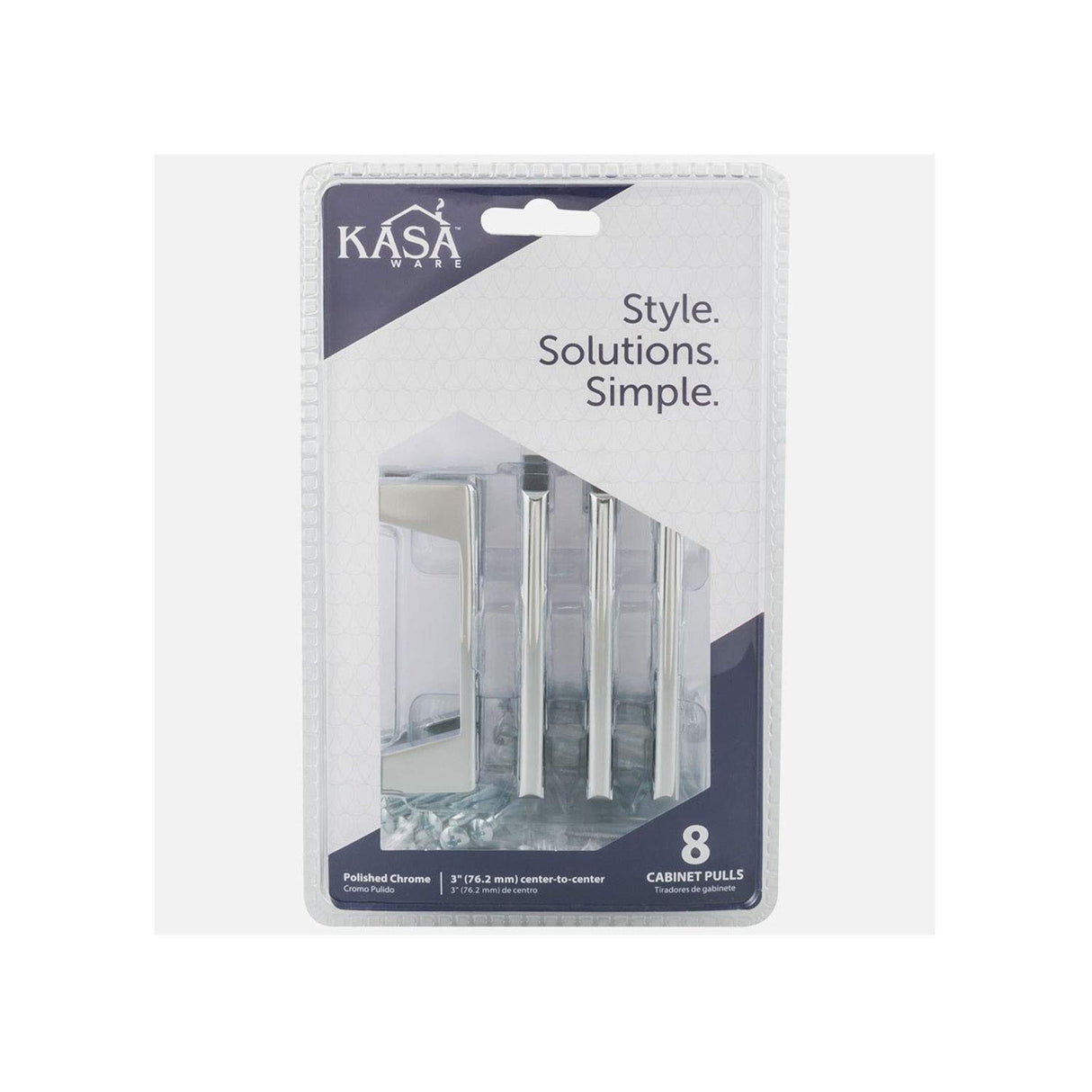 KasaWare K8993PC-8 3-3/8" Overall Length Slim Bar Pull, 8-pack