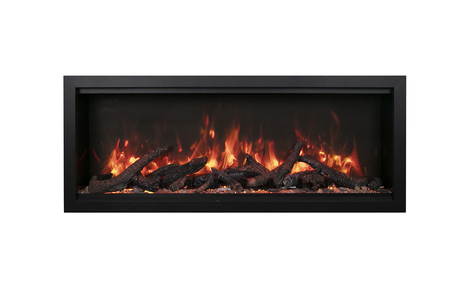 Amantii SYM-42-XT Symmetry Xtra Tall Smart Electric  42" Indoor / Outdoor WiFi Enabled Fireplace, Featuring a MultiFunction Remote Control , Multi Speed Flame Motor, and a Selection of Media Options