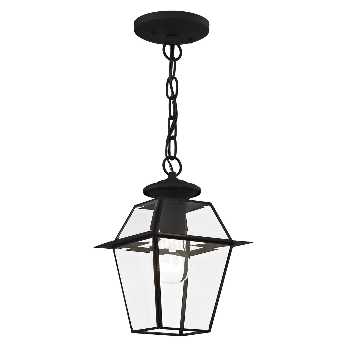 Livex Lighting 2183-04 Westover 1-Light Outdoor Hanging Lantern, Black