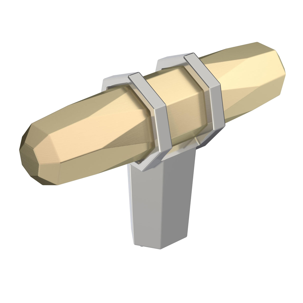 Amerock Cabinet Knob Golden Champagne/Polished Chrome 2-1/2 inch (64 mm) Length London 1 Pack Drawer Knob Cabinet Hardware