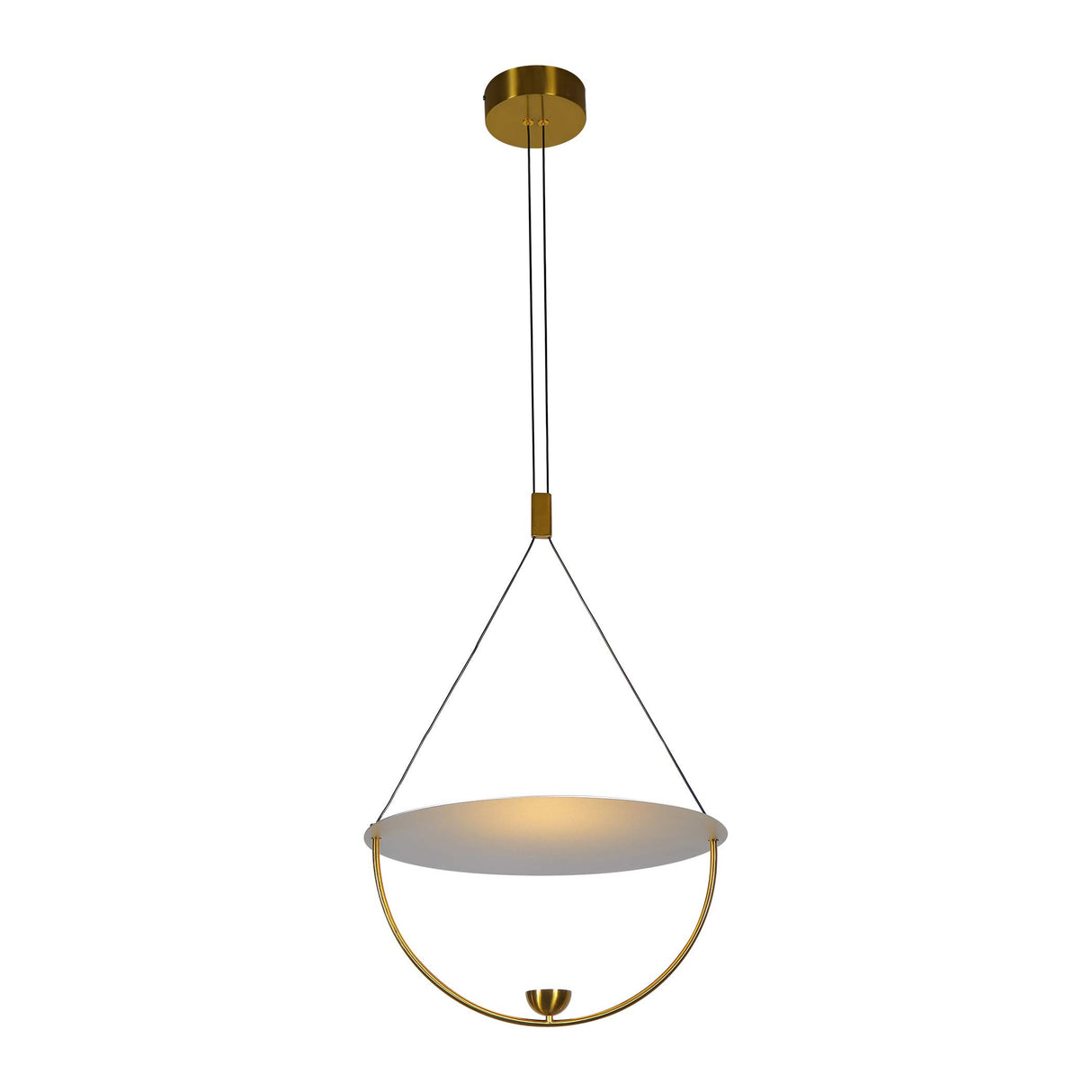 VONN Lighting Como VAP224H1AB 16" Integrated LED ETL Certified Height Adjustable Pendant Light in Antique Brass