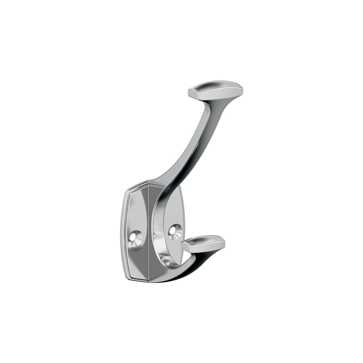 Amerock H3700126 Vicinity Double Prong Decorative Wall Hook Polished Chrome Hook for Coats, Hats, Backpacks, Bags Hooks for Bathroom, Bedroom, Closet, Entryway, Laundry Room, Office