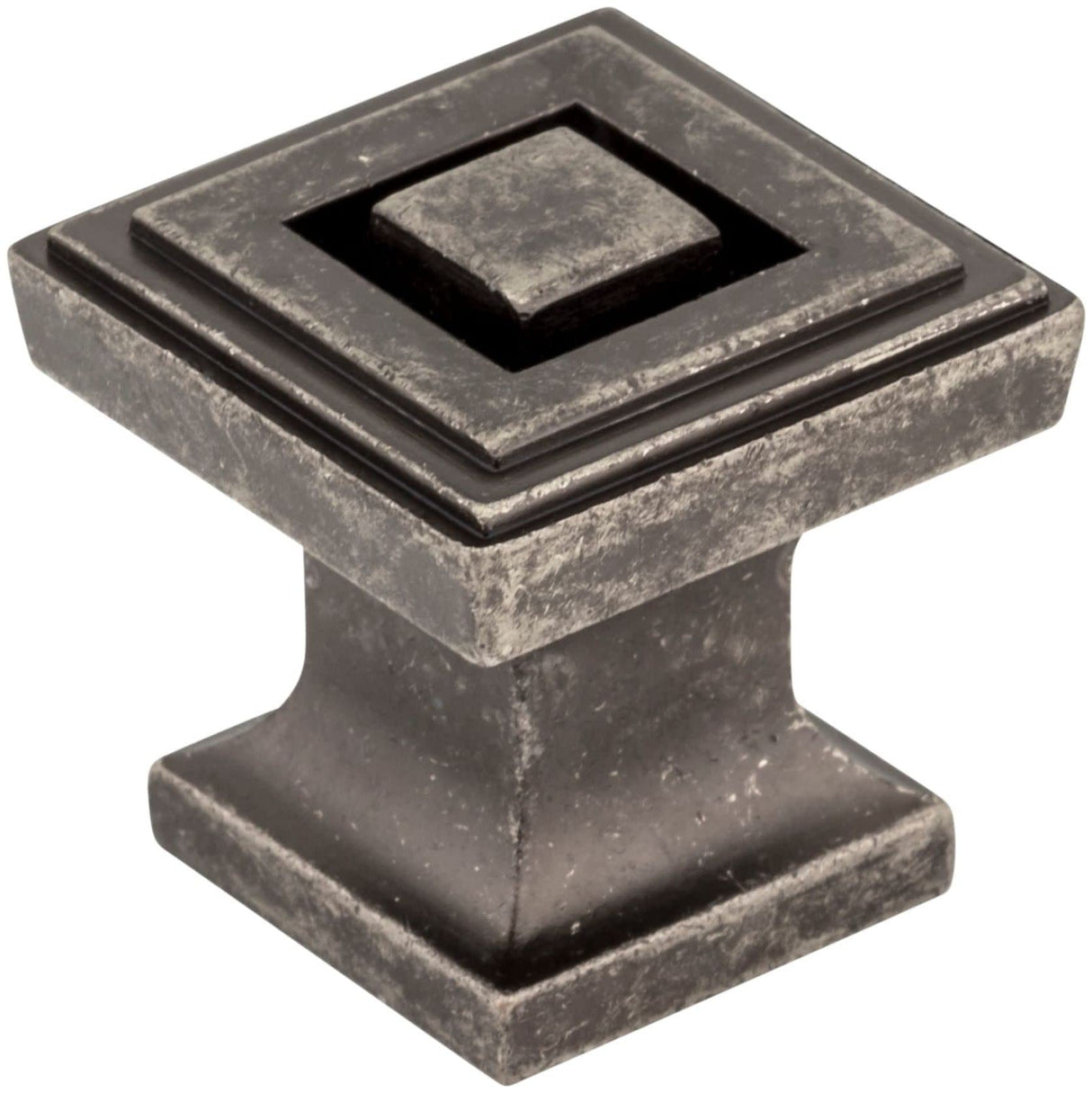 Jeffrey Alexander 585DP 1" Overall Length Distressed Pewter Square Delmar Cabinet Knob