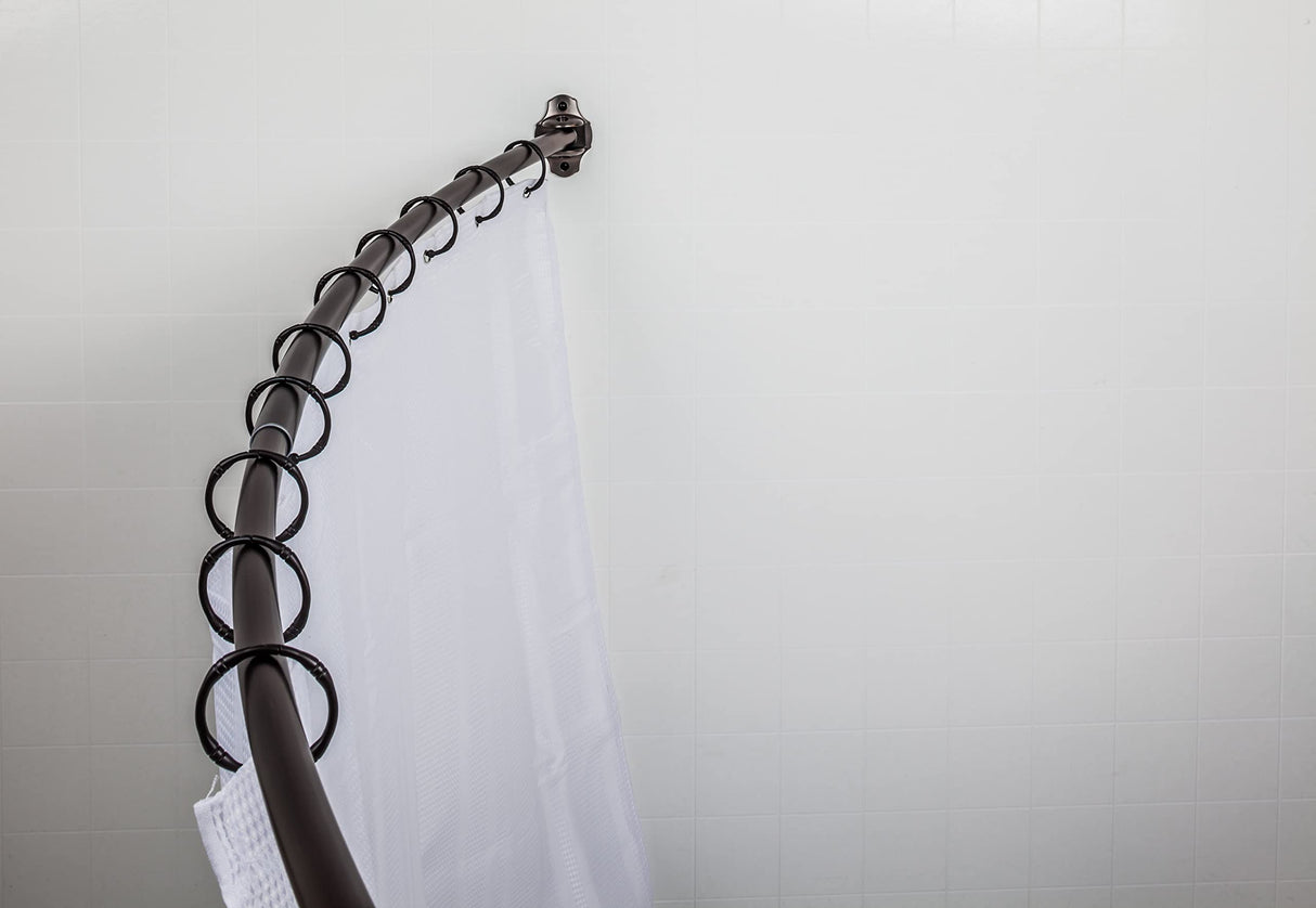 Elements SR02-DBAC-R 56"-72" Brushed Oil Rubbed Bronze Adjustable Curved Shower Curtain Rod - Retail Packaged