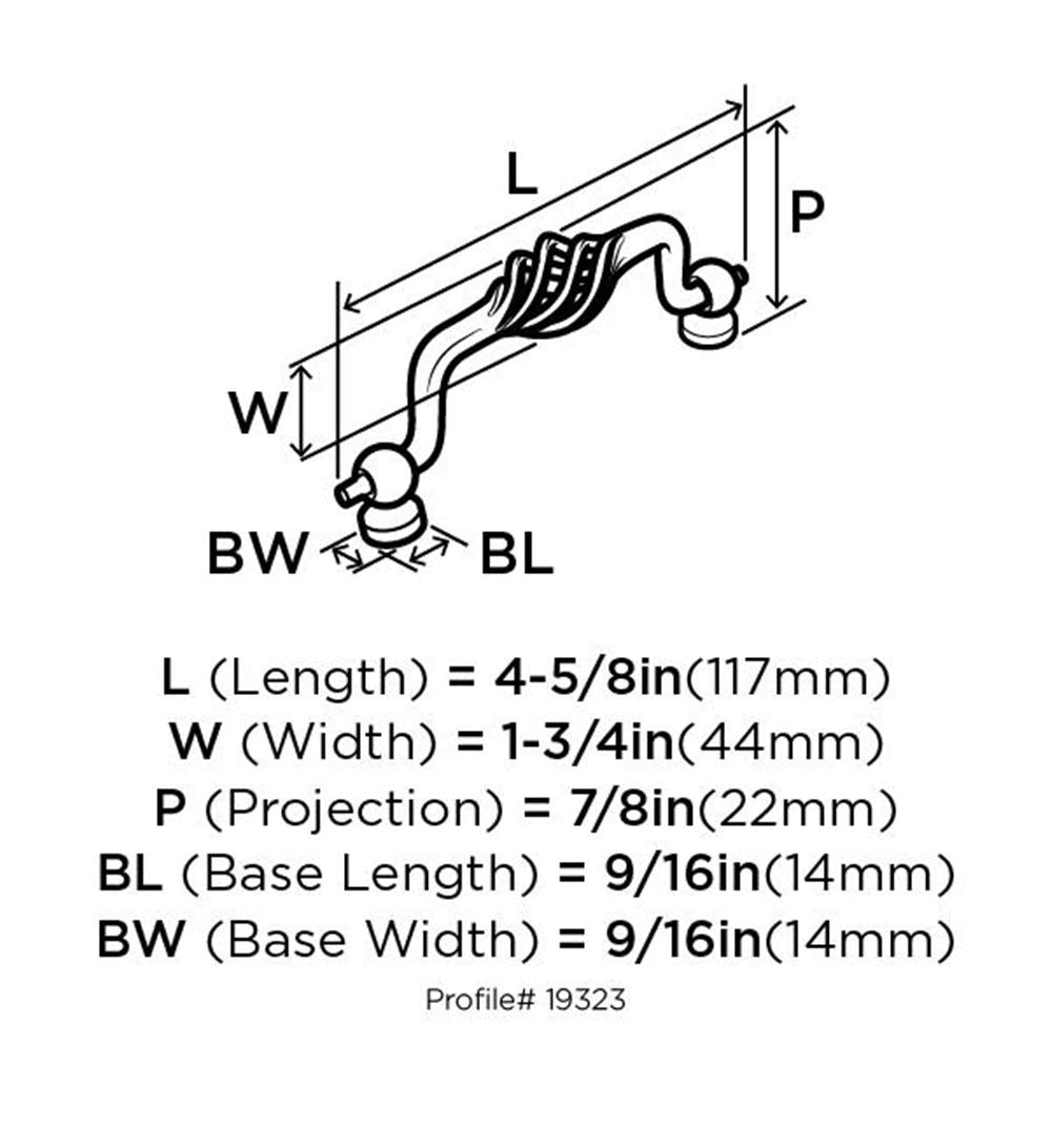 Amerock BP19323WN Village Classics 3-3/4 in (96 mm) Center-to-Center Weathered Nickel Cabinet Pull