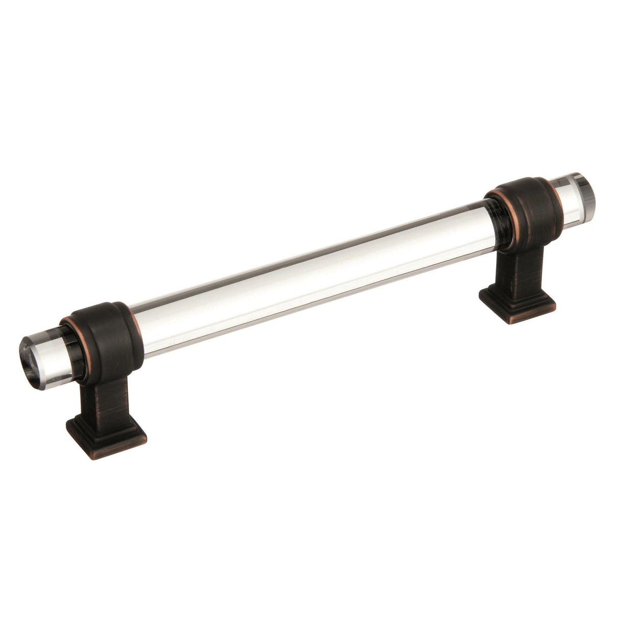 Amerock Cabinet Pull Clear/Oil-Rubbed Bronze 5-1/16 inch (128 mm) Center to Center Glacio 1 Pack Drawer Pull Drawer Handle Cabinet Hardware