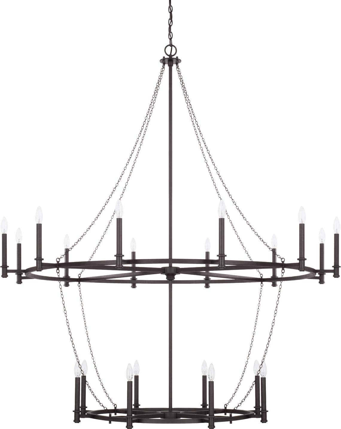 Capital Lighting 528702BI Lancaster 20 Light Chandelier Black Iron