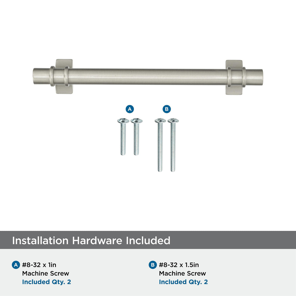 Amerock Cabinet Pull Satin Nickel 5-1/16 inch (128 mm) Center to Center Davenport 1 Pack Drawer Pull Drawer Handle Cabinet Hardware