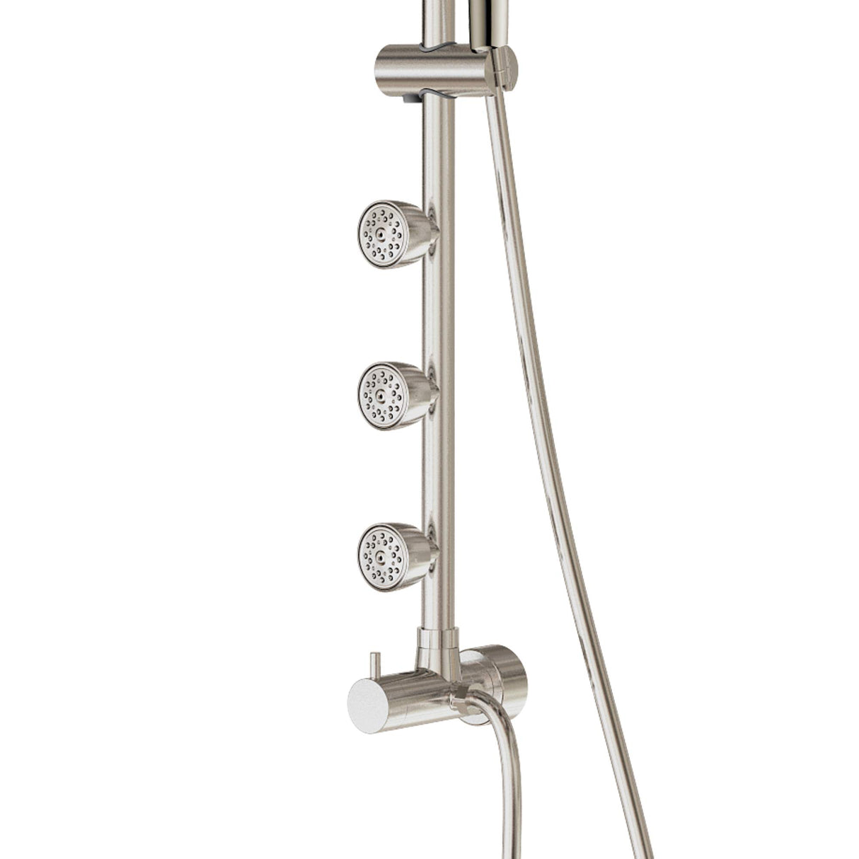 PULSE ShowerSpas 1028-BN-1.8GPM Lanikai Shower System with 8" Rain Showerhead, 3 Dual-Function Body Spray Jets, 5-Function Hand Shower, Brushed Nickel, 1.8 GPM