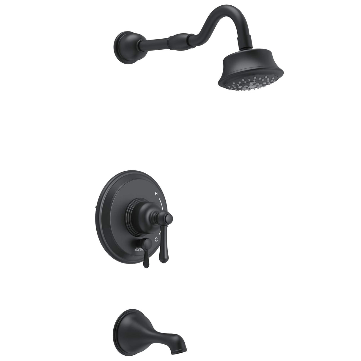 Gerber D500057BSTC Satin Black Opulence Tub & Shower Trim Kit, 1.75GPM