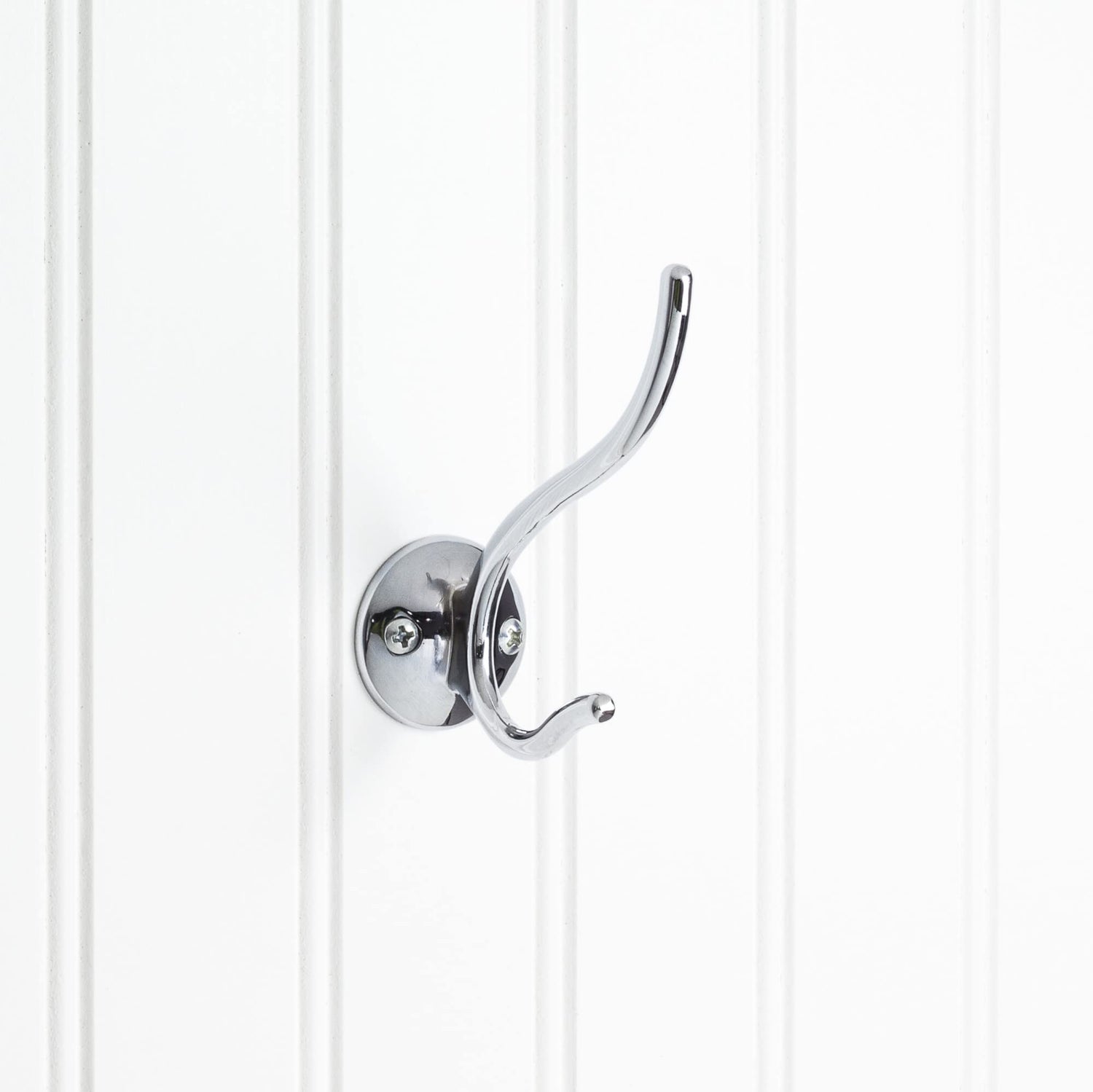 Elements YD30-381PC 3-13/16" Polished Chrome Slender Contemporary Double Prong Wall Mounted Hook