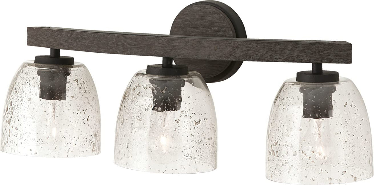 Capital Lighting 147631CK-536 Clive 3 Light Vanity Carbon Grey and Black Iron
