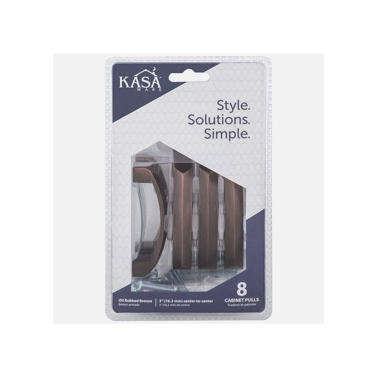 KasaWare K4413BORB-8 3-1/2" Overall Length Square Pull, 8-pack