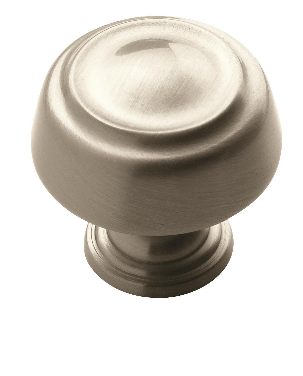 Amerock Cabinet Knob Satin Nickel 1-3/16 inch (30 mm) Diameter Kane 1 Pack Drawer Knob Cabinet Hardware