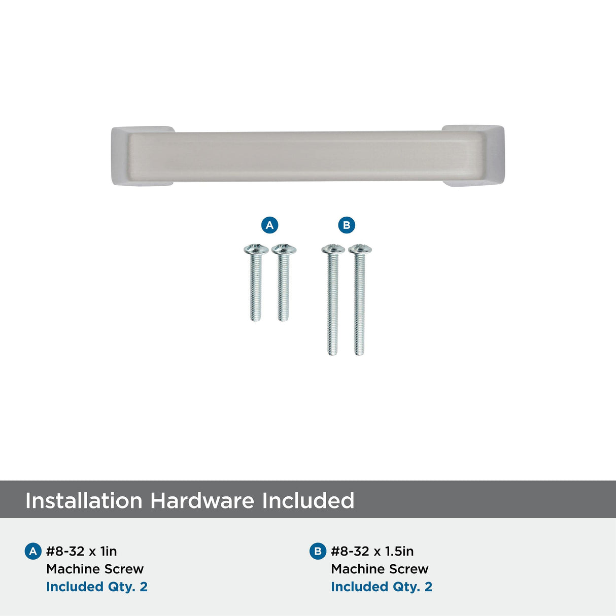 Amerock Cabinet Pull Satin Nickel 3 inch (76 mm) Center to Center Blackrock 1 Pack Drawer Pull Drawer Handle Cabinet Hardware