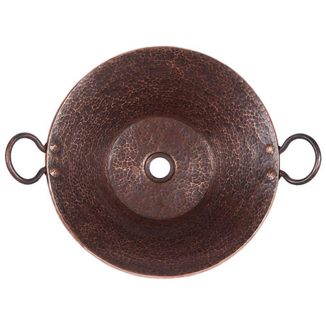 Premier Copper Products PVMPDB 20.75-Inch Round Hand Forged Old World Miners Pan Copper Vessel Sink