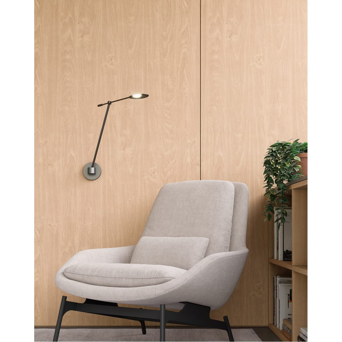 Kuzco WS90101-BK ROTAIRE SINGLE WALL SCONCE BLACK 8W 120VAC WITH LED DRIVER 3000K 90CRI
