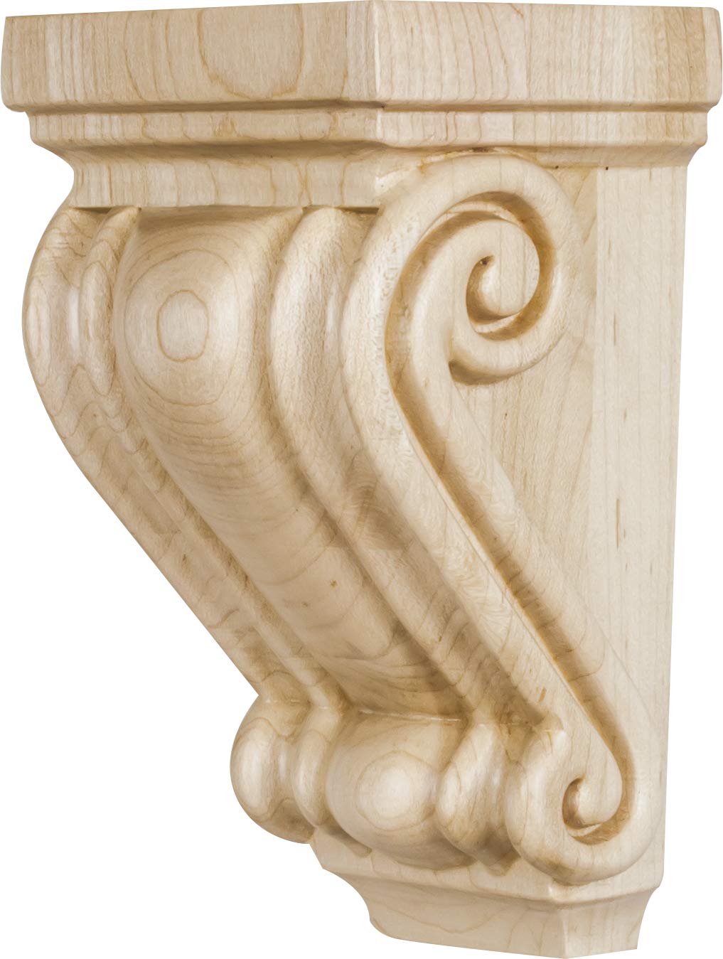 Hardware Resources CORC-6-RW 3-3/4" W x 3-1/2" D x 6-1/2" H Rubberwood Scrolled Corbel