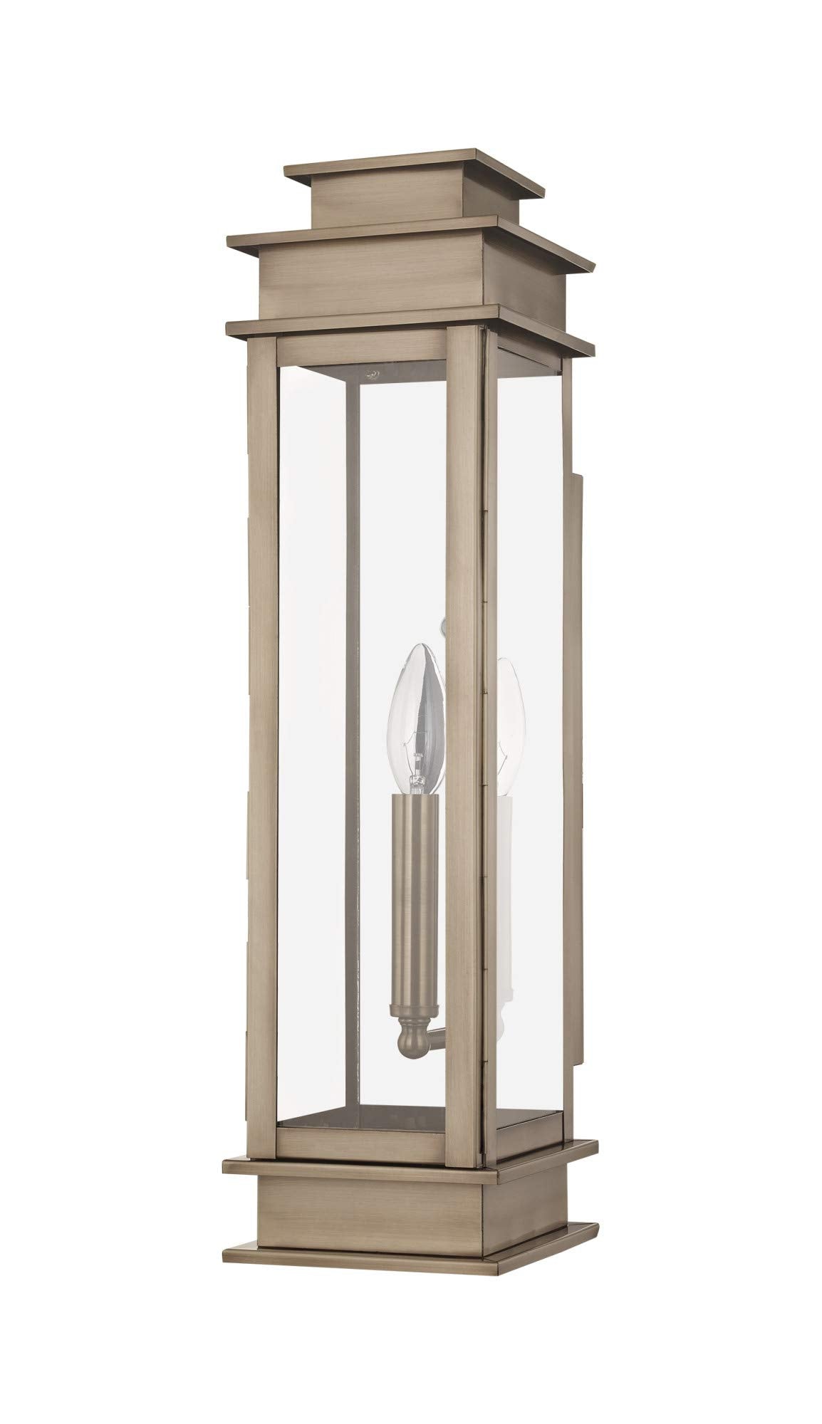 Livex Lighting 20207-04 Transitional One Light Outdoor Wall Lantern from Princeton Collection in Black Finish