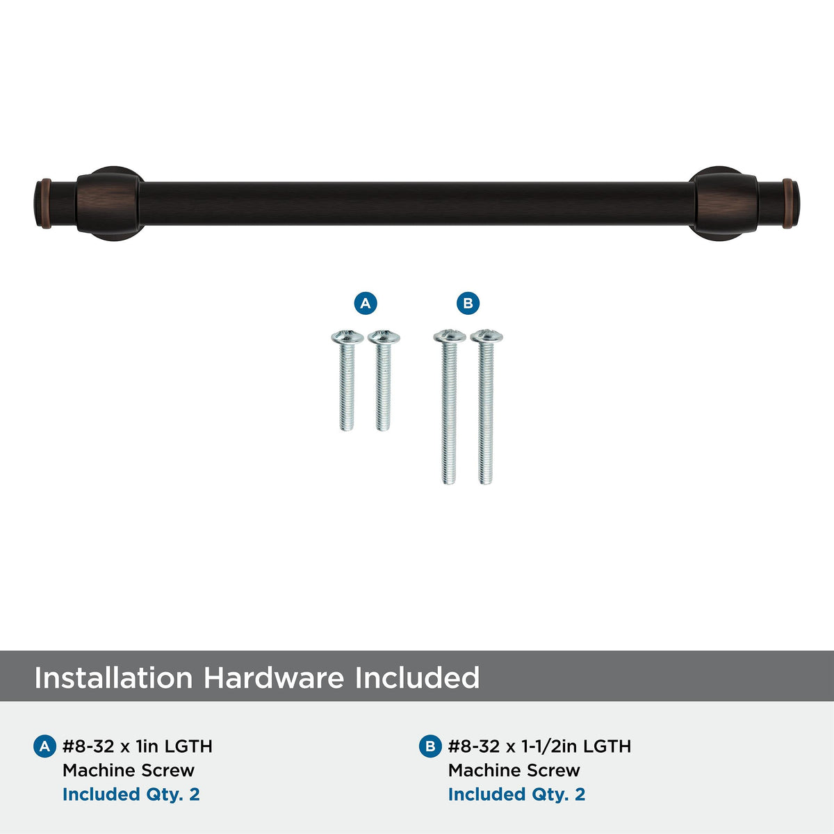 Amerock BP36771ORB Oil Rubbed Bronze Cabinet Pull 6-5/16 in (160 mm) Center-to-Center Cabinet Handle Winsome Drawer Pull Kitchen Cabinet Handle Furniture Hardware